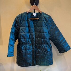 J.Jill x Christian Siriano | Size small Petite   Women's Teal Quilted Jacket